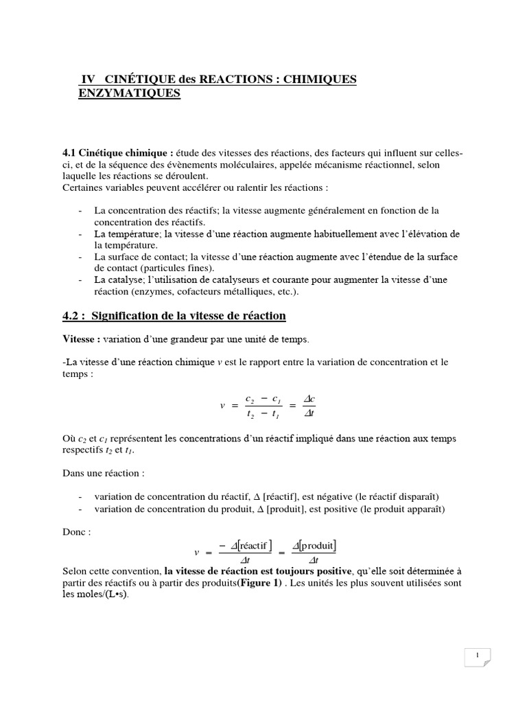 Ordre des Réactions Chimiques | PDF | Cinétique chimique | Génie chimique