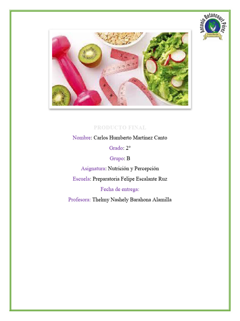 Plan Nutricional y Rutina de Ejercicio | PDF | Alimentos | Cocina