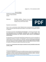 Carta de Fenalco A La Comisión VII de La Cámara de Representantes