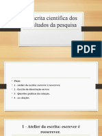 A Escrita Científica Dos Resultados Da Pesquisa