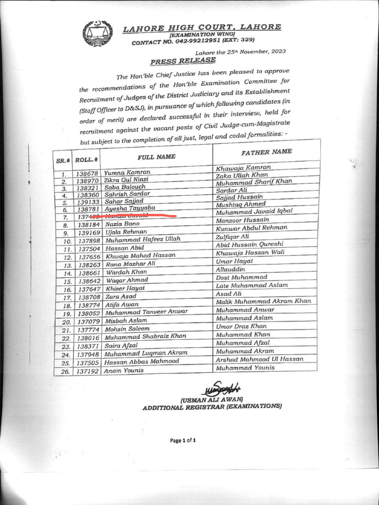 Civil Judge Appointment Notification PDF