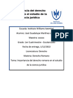 Importancia Del Derecho Romano en El Estudio de La Ciencia Jurídica