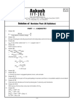 Solution Of: Revision Test (XI Syllabus) Part - I: Chemistry