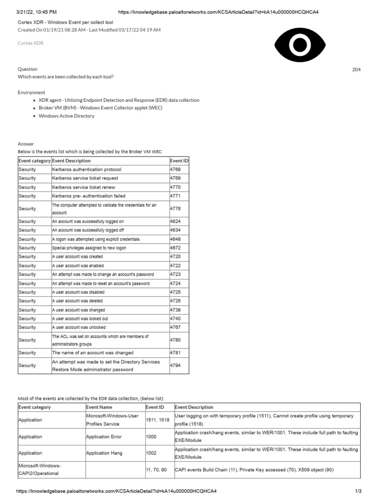 Cortex xdr windows event collection pdf login microsoft windows