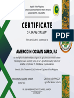 Certificate: Amerodin Cosain Guro, Ra