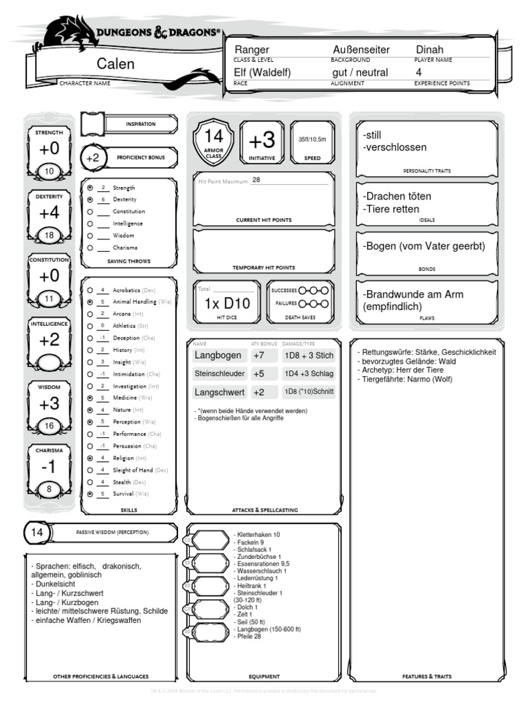 Charakterbogen calen pdf tabletop games gary gygax games