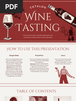 Copy of Elegant Vintage Illustrative Wine Tasting Catalog