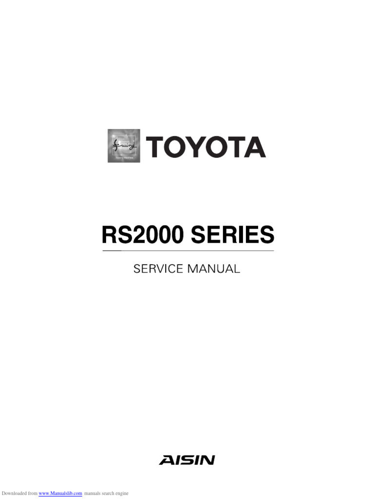 Service Manual RS2000 Toyota PDF Yarn Sewing Machine