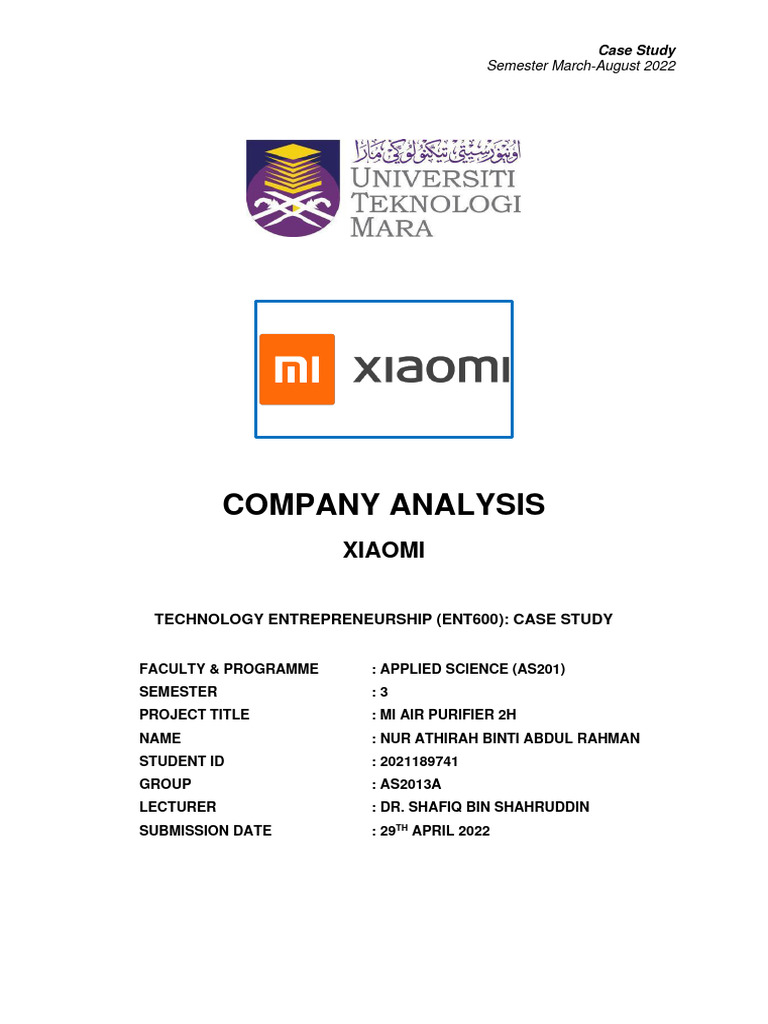 Contoh Case Study 2 PDF Ozone Xiaomi