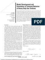 Model Development and Simulation of Transient Behavior of Heavy Duty Gas Turbines (Journal of Engineering for Gas Turbines and Power, vol. 123, issue 3) (2001)