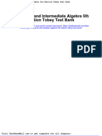 Beginning and Intermediate Algebra 5th Edition Tobey Test Bank