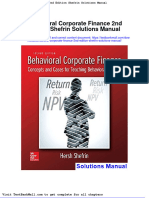 Behavioral Corporate Finance 2nd Edition Shefrin Solutions Manual