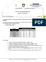 SJP 5 Infotronique Examen Principal Analyse de Donnees Big Data 2020 - 2021 A - Bend Octobre 2020
