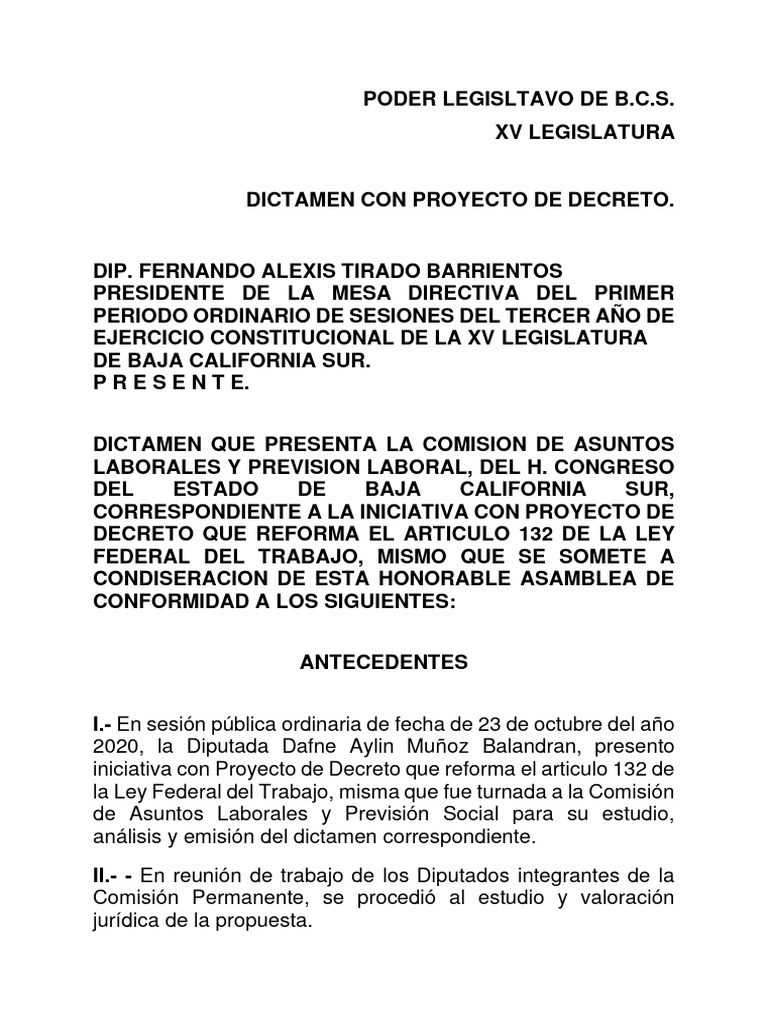 Dictamen de Ley | PDF | Estado (política) | Justicia