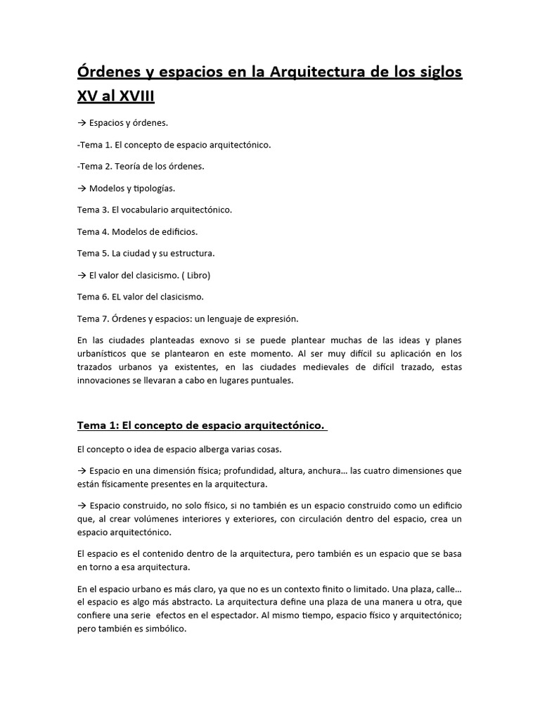 Órdenes y Espacios en la Arquitectura Renacentista | PDF | Perspectiva ...