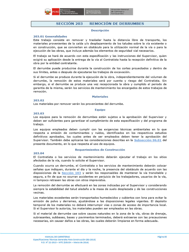 Remoción de Derrumbes en Carreteras | PDF | Tecnología
