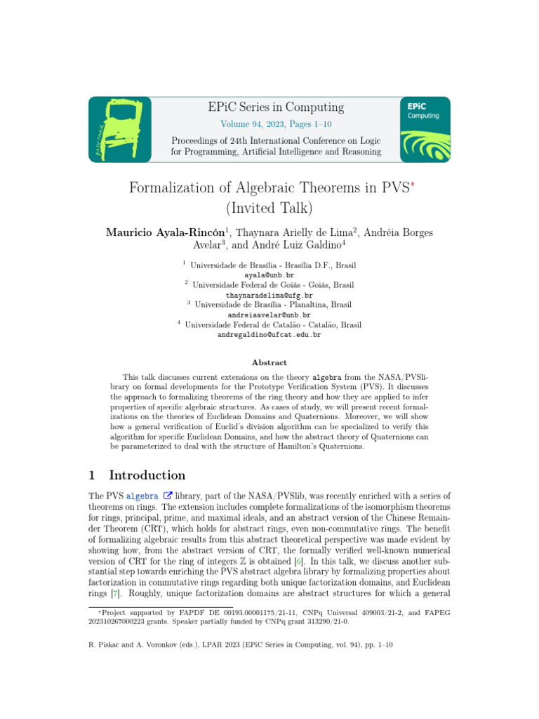 Formalization - of - Algebraic Theorems | PDF | Ring (Mathematics ...