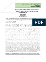 Effectiveness of Training Need Assessment (Tna) Practices in Private Sector Banks of Bangladesh