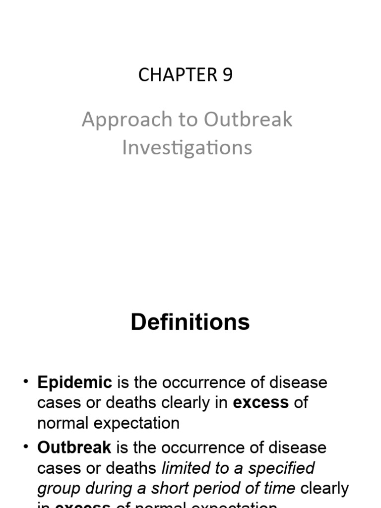 Outbreak Investigation PDF Epidemiology Epidemics