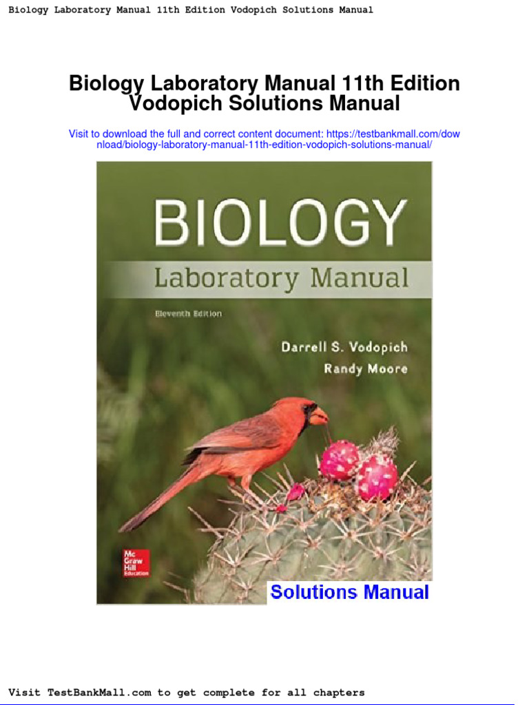 Biology Laboratory Manual 11th Edition Vodopich Solutions Manual PDF