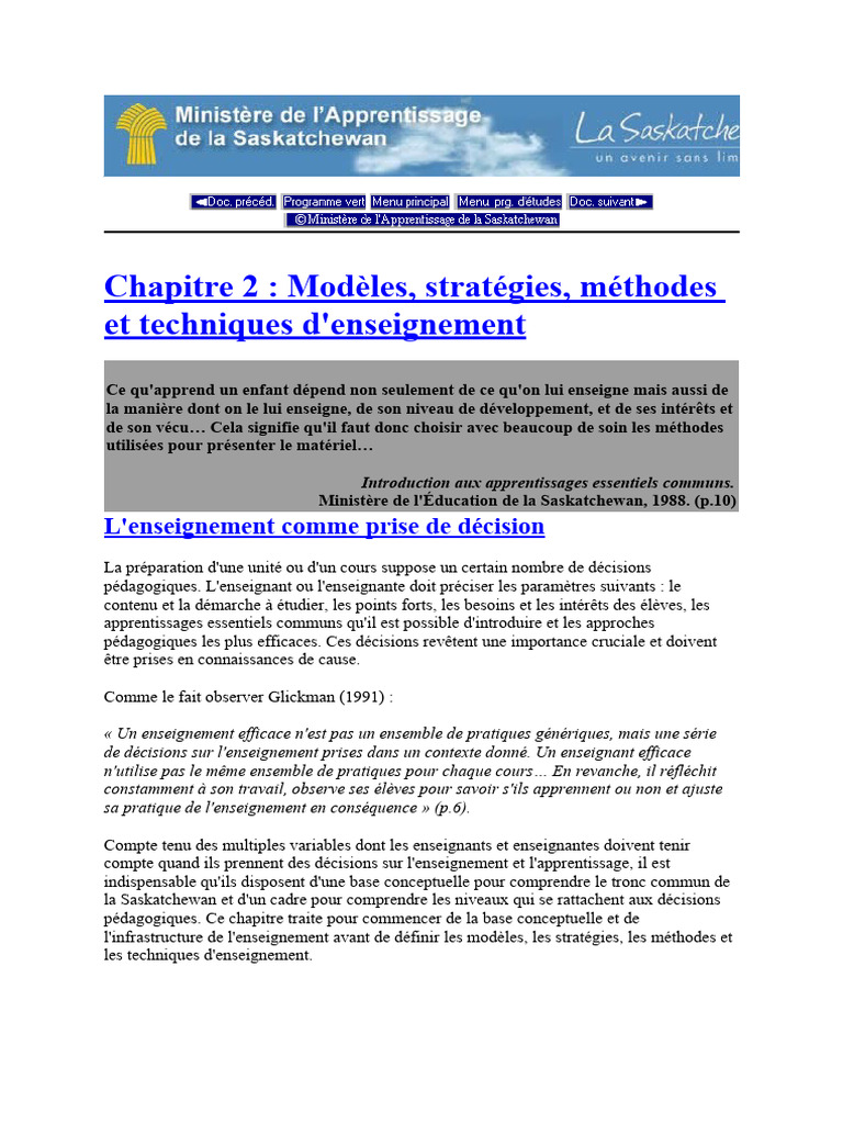 Chapitre 2 | PDF | Enseignement | Pédagogie