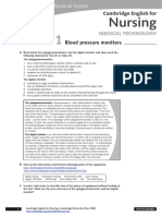 Cambridge English For Nursing Medical Technology Intermediate Unit1 Worksheet