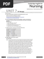 Cambridge English For Nursing Medical Technology Intermediate Unit7 Worksheet - 1