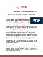 Comunicado de Cabildo Abierto Por Los 40 Años Del Río de Libertad