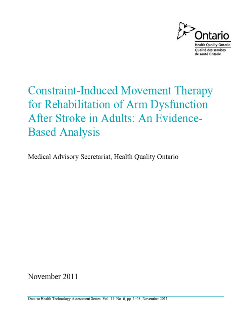 Stroke Rehab: Constraint-Induced Therapy | PDF | Stroke | Physical Therapy