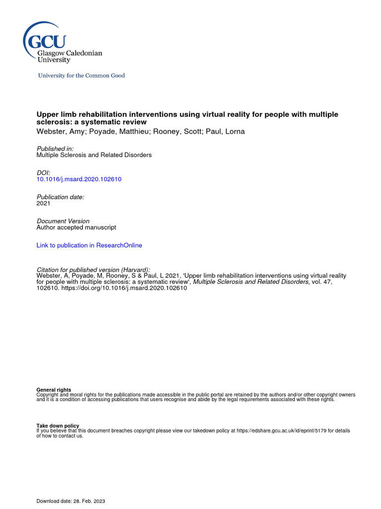 ster A. Et Al 2020 Upper Limb Rehabilitation Interventions Using