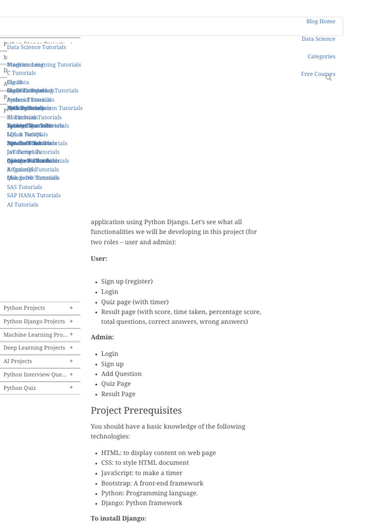How To Create A Quiz Web Application With Python Django - DataFl | PDF ...