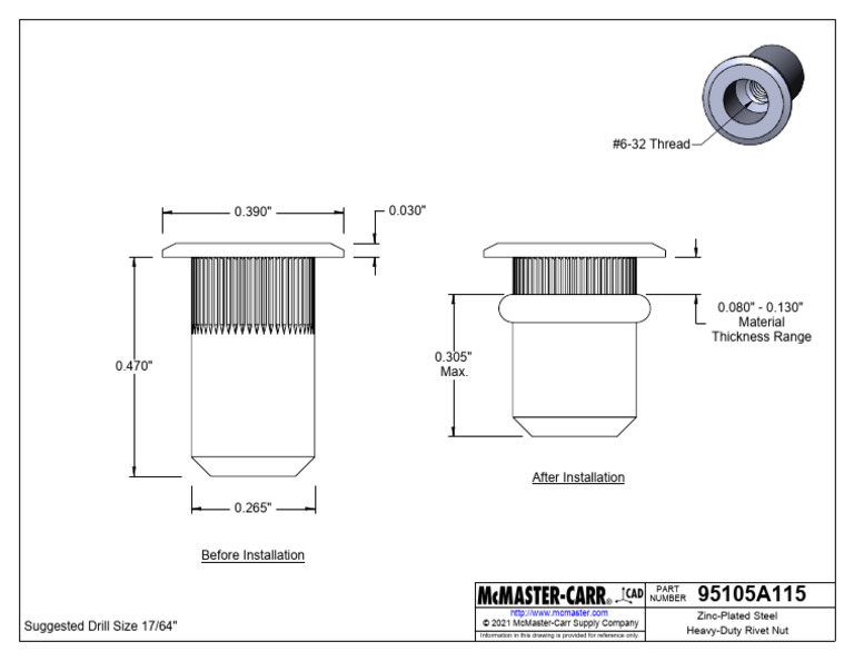 McMaster-Carr Heavy-Duty Rivet Nut Guide | PDF
