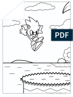 2D Retro Sonic Coloring Page