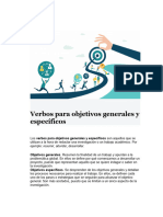 Verbos para Objetivos Generales y Específicos