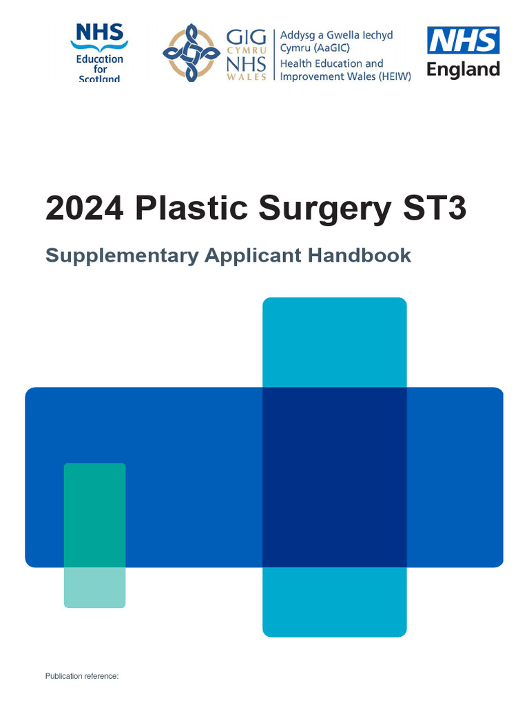 2024 Plastic Surgery Supplementary Applicant Handbook PDF Surgery