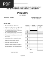 PHYSICS JCE Mock 2021