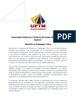 Pénsum Académico Maestría Crítica UPTM 2023