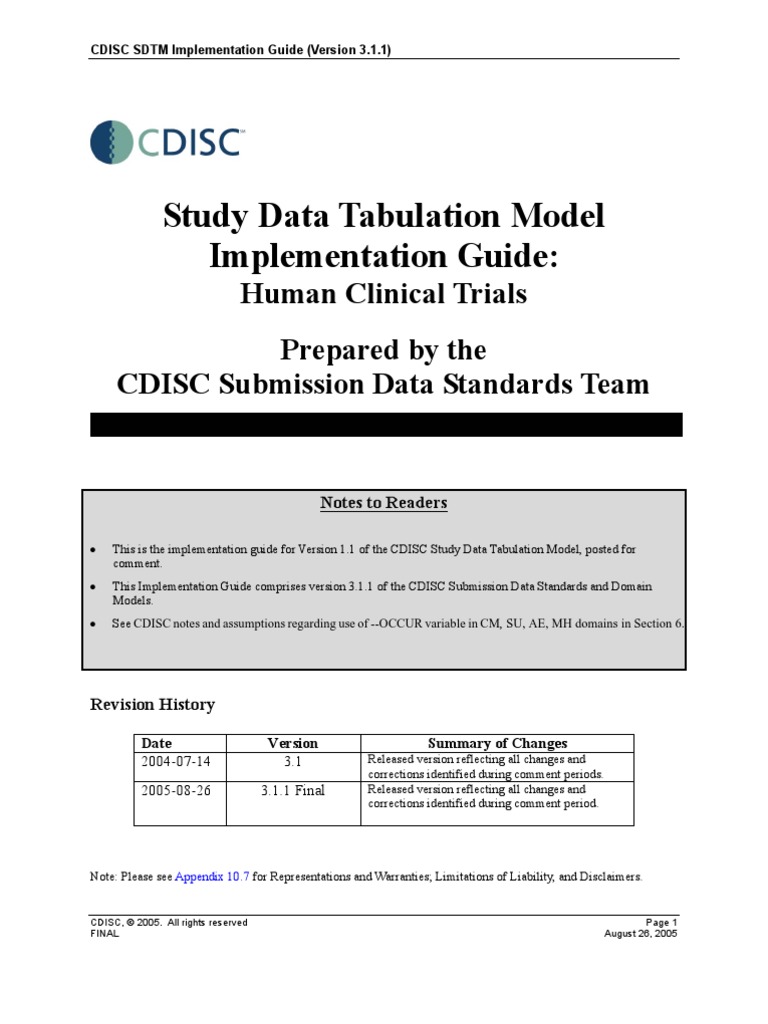 SDTM3 1 1ImplementationGuide | PDF | Data | Computer Data