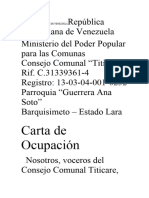 Carta de Ocupacion