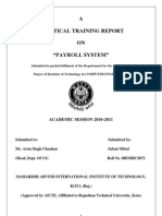 A Practical Training Report ON "Payroll System": ACADEMIC SESSION 2010-2011