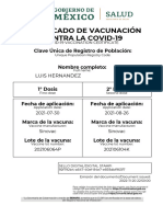 Certificado de Vacunación Contra La Covid-19: Clave Única de Registro de Población: Nombre Completo