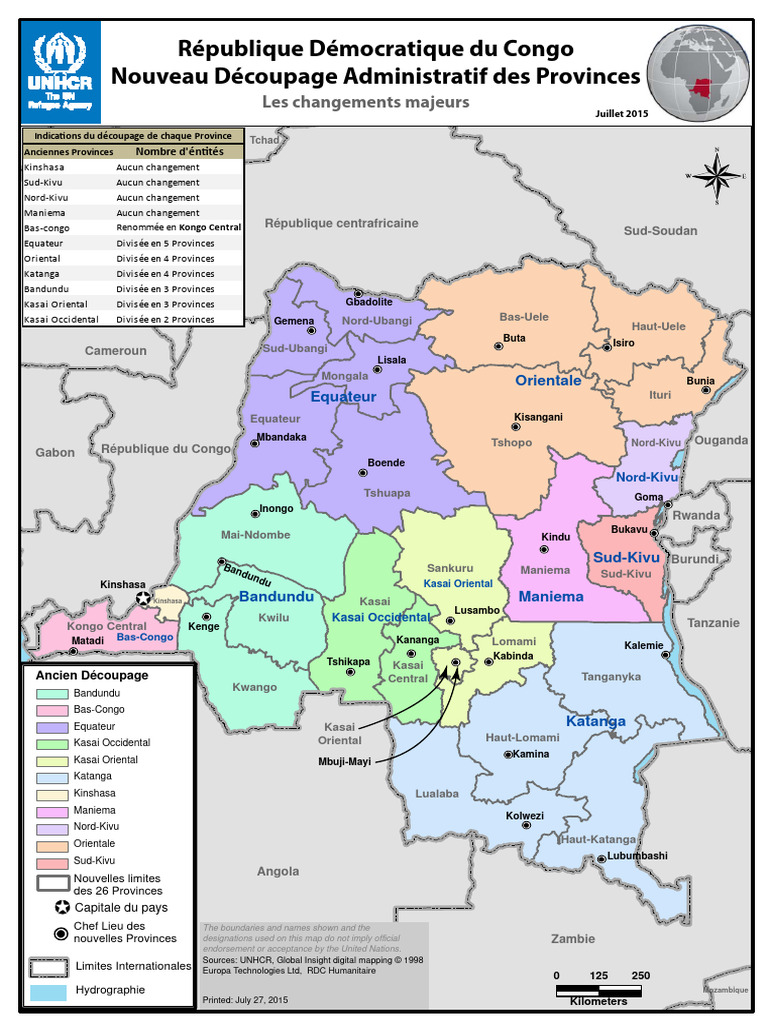 Découpage administratif des provinces RDC | PDF | République ...