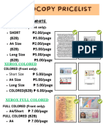 Pricelist Printing