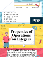 Properties of Integers DEMO 1st Quarter