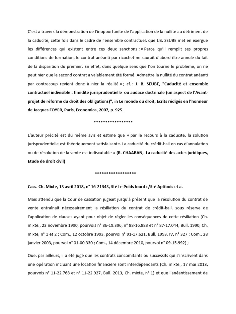 Caducité et contrat de prêt en droit | PDF | Prêts | Business