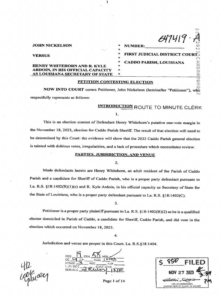 John Nickelson Vs Henry Whitehorn, Et Al PDF