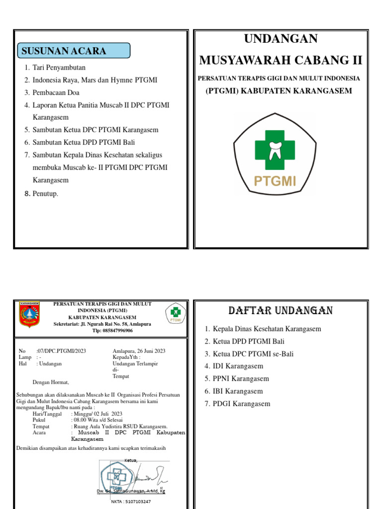 Undangan Muscab II PTGMI Karangasem | PDF