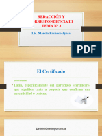 REDACCIÓN Y CORRESPONDENCIA III Tema 3 El Certificado