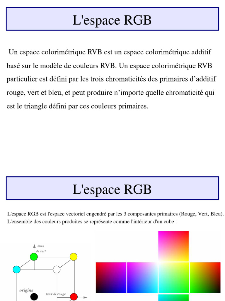 Comprendre l'espace colorimétrique RVB | PDF | Modèle de couleur en RVB ...