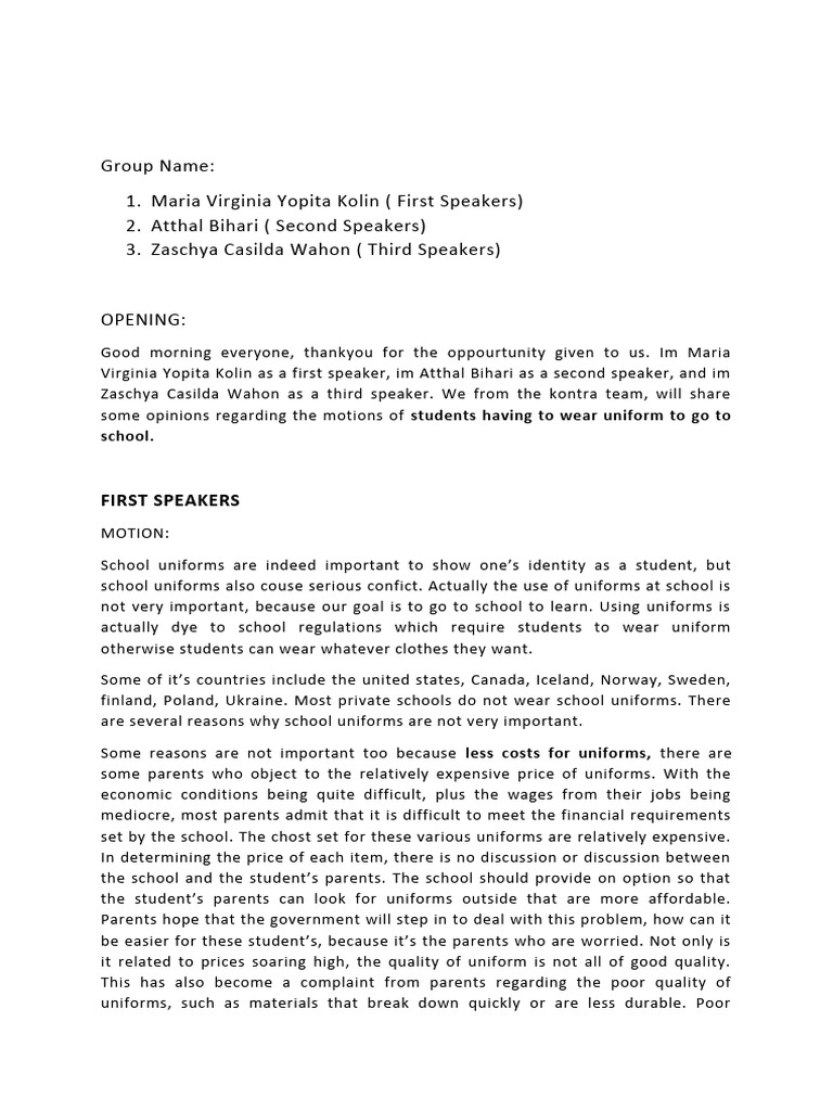 Debate Text Example